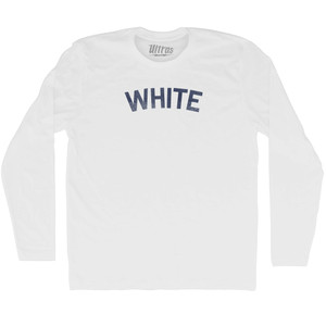White Adult Cotton Long Sleeve T-Shirt - White