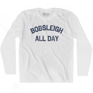 Bobsleigh All Day Adult Cotton Long Sleeve T-shirt - White Bobsleigh All Day Adult Cotton Long Sleeve T-shirt - White