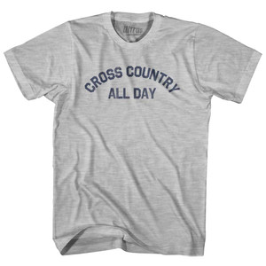 Cross Country All Day Womens Cotton Junior Cut T-Shirt - Grey Heather Cross Country All Day Womens Cotton Junior Cut T-Shirt - Grey Heather
