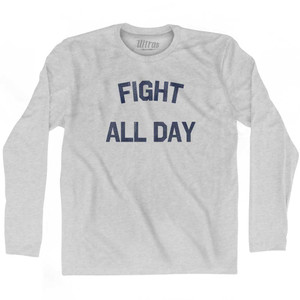 Fight All Day Adult Cotton Long Sleeve T-shirt - Grey Heather