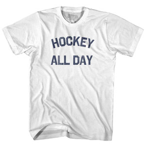 Hockey All Day Youth Cotton T-shirt - White Hockey All Day Youth Cotton T-shirt - White
