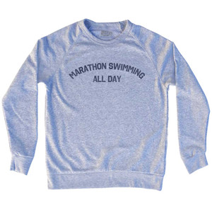 Marathon Swimming All Day Adult Tri-Blend Sweatshirt - Heather Grey Marathon Swimming All Day Adult Tri-Blend Sweatshirt - Heather Grey