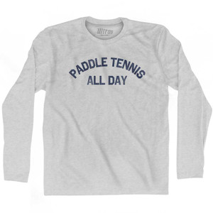 Paddle Tennis All Day Adult Cotton Long Sleeve T-shirt - Grey Heather Paddle Tennis All Day Adult Cotton Long Sleeve T-shirt - Grey Heather
