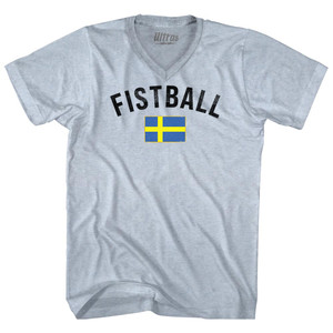 Sweden Fistball Country Flag Adult Tri-Blend V-neck T-shirt - Athletic White Sweden Fistball Country Flag Adult Tri-Blend V-neck T-shirt - Athletic White