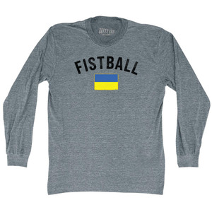 Ukraine Fistball Country Flag Adult Tri-Blend Long Sleeve T-shirt - Athletic Grey Ukraine Fistball Country Flag Adult Tri-Blend Long Sleeve T-shirt - Athletic Grey