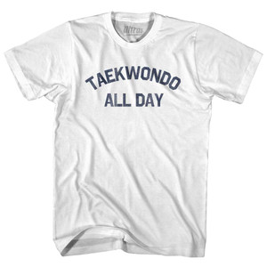 Taekwondo All Day Womens Cotton Junior Cut T-Shirt - White Taekwondo All Day Womens Cotton Junior Cut T-Shirt - White