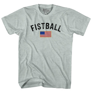 United States of America Fistball Country Flag Adult Tri-Blend T-shirt - Athletic Cool Grey United States of America Fistball Country Flag Adult Tri-Blend T-shirt - Athletic Cool Grey