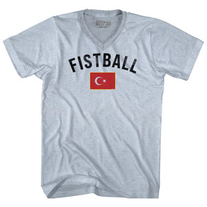Turkey Fistball Country Flag Adult Tri-Blend V-neck T-shirt - Athletic White Turkey Fistball Country Flag Adult Tri-Blend V-neck T-shirt - Athletic White