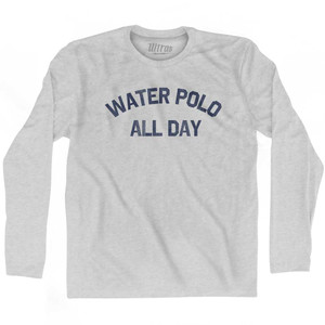 Water Polo All Day Adult Cotton Long Sleeve T-shirt - Grey Heather Water Polo All Day Adult Cotton Long Sleeve T-shirt - Grey Heather