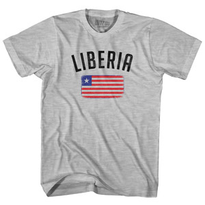 Liberia Country Flag Heritage Youth Cotton T-shirt - Grey Heather