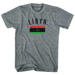 Libya Country Flag Heritage Adult Tri-Blend T-shirt - Athletic Grey Libya Country Flag Heritage Adult Tri-Blend T-shirt - Athletic Grey