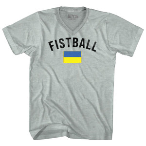 Ukraine Fistball Country Flag Adult Tri-Blend V-neck T-shirt - Athletic Cool Grey Ukraine Fistball Country Flag Adult Tri-Blend V-neck T-shirt - Athletic Cool Grey
