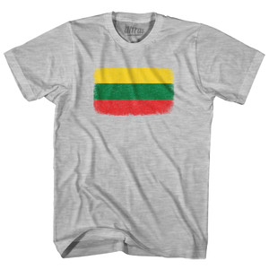 Lithuania Country Flag Womens Cotton Junior Cut T-Shirt - Grey Heather