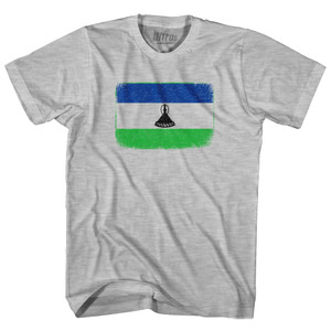 Lesotho Country Flag Womens Cotton Junior Cut T-Shirt - Grey Heather Lesotho Country Flag Womens Cotton Junior Cut T-Shirt - Grey Heather