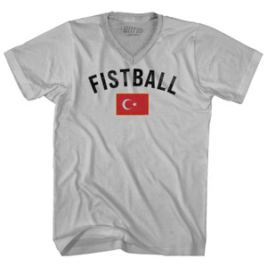 Turkey Fistball Country Flag Adult Tri-Blend V-neck T-shirt - Cool Grey Turkey Fistball Country Flag Adult Tri-Blend V-neck T-shirt - Cool Grey