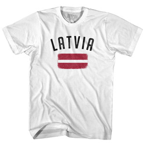 Latvia Country Flag Heritage Womens Cotton Junior Cut T-Shirt - White Latvia Country Flag Heritage Womens Cotton Junior Cut T-Shirt - White