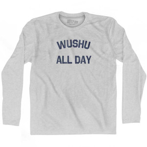 Wushu All Day Adult Cotton Long Sleeve T-shirt - Grey Heather