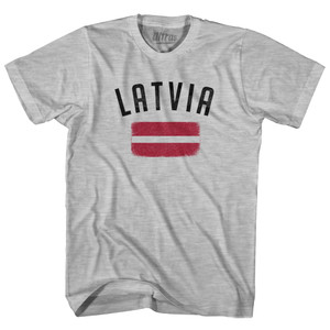 Latvia Country Flag Heritage Youth Cotton T-shirt - Grey Heather