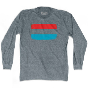 Luxembourg Country Flag Adult Tri-Blend Long Sleeve T-shirt - Athletic Grey Luxembourg Country Flag Adult Tri-Blend Long Sleeve T-shirt - Athletic Grey