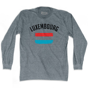 Luxembourg Country Flag Heritage Adult Tri-Blend Long Sleeve T-shirt - Athletic Grey Luxembourg Country Flag Heritage Adult Tri-Blend Long Sleeve T-shirt - Athletic Grey