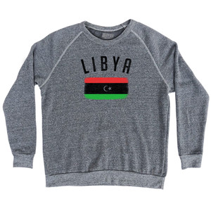 Libya Country Flag Heritage Adult Tri-Blend Sweatshirt - Athletic Grey Libya Country Flag Heritage Adult Tri-Blend Sweatshirt - Athletic Grey