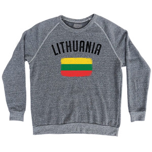 Lithuania Country Flag Heritage Adult Tri-Blend Sweatshirt - Athletic Grey Lithuania Country Flag Heritage Adult Tri-Blend Sweatshirt - Athletic Grey