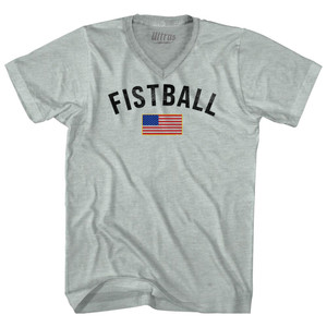 United States of America Fistball Country Flag Adult Tri-Blend V-neck T-shirt - Athletic Cool Grey United States of America Fistball Country Flag Adult Tri-Blend V-neck T-shirt - Athletic Cool Grey