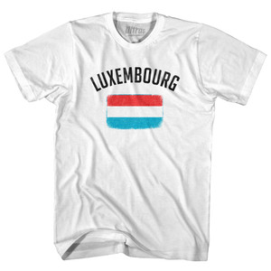 Luxembourg Country Flag Heritage Womens Cotton Junior Cut T-Shirt - White Luxembourg Country Flag Heritage Womens Cotton Junior Cut T-Shirt - White