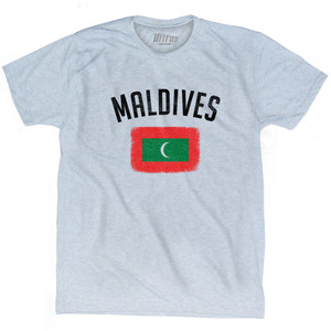 Maldives Country Flag Heritage Adult Tri-Blend T-shirt - Athletic White Maldives Country Flag Heritage Adult Tri-Blend T-shirt - Athletic White