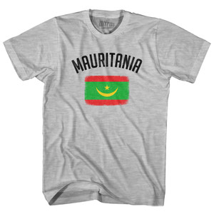 Mauritania Country Flag Heritage Adult Cotton T-shirt - Grey Heather