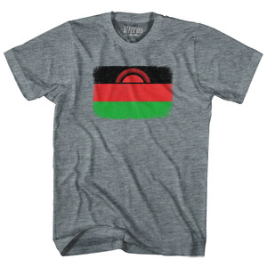 Malawi Country Flag Womens Tri-Blend Junior Cut T-Shirt - Athletic Grey