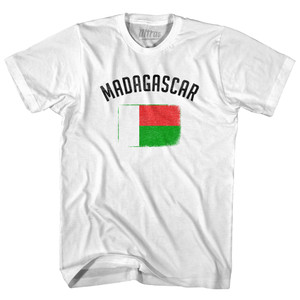 Madagascar Country Flag Heritage Adult Cotton T-shirt - White Madagascar Country Flag Heritage Adult Cotton T-shirt - White