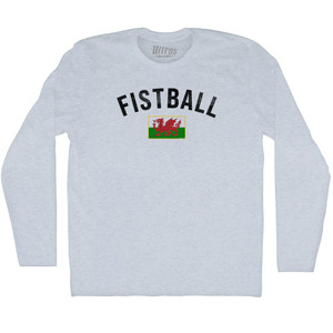 Wales Fistball Country Flag Adult Tri-Blend Long Sleeve T-shirt - Athletic White Wales Fistball Country Flag Adult Tri-Blend Long Sleeve T-shirt - Athletic White