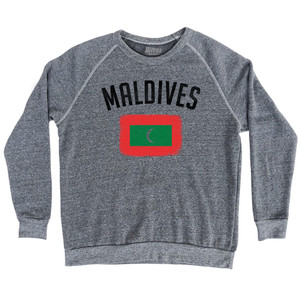 Maldives Country Flag Heritage Adult Tri-Blend Sweatshirt - Athletic Grey Maldives Country Flag Heritage Adult Tri-Blend Sweatshirt - Athletic Grey