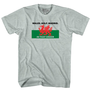 Wales Golf Madrid Adult Tri-Blend T-shirt - Athletic Cool Grey