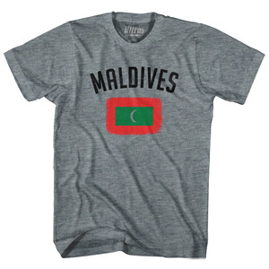 Maldives Country Flag Heritage Adult Tri-Blend T-shirt - Athletic Grey Maldives Country Flag Heritage Adult Tri-Blend T-shirt - Athletic Grey