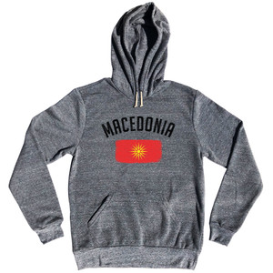 Macedonia Country Flag Heritage Tri-Blend Hoodie - Athletic Grey