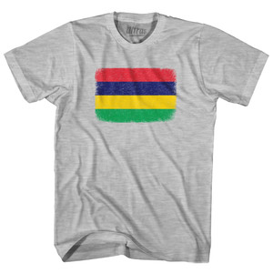 Mauritius Country Flag Womens Cotton Junior Cut T-Shirt - Grey Heather Mauritius Country Flag Womens Cotton Junior Cut T-Shirt - Grey Heather