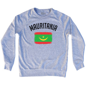 Mauritania Country Flag Heritage Adult Tri-Blend Sweatshirt - Heather Grey Mauritania Country Flag Heritage Adult Tri-Blend Sweatshirt - Heather Grey