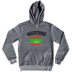 Mauritania Country Flag Heritage Tri-Blend Hoodie - Athletic Grey Mauritania Country Flag Heritage Tri-Blend Hoodie - Athletic Grey