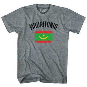 Mauritania Country Flag Heritage Youth Tri-Blend T-shirt - Athletic Grey