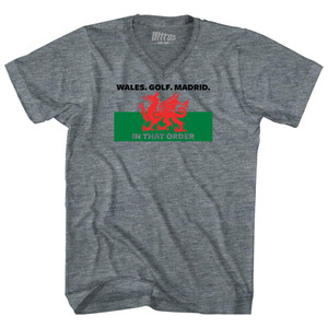 Wales Golf Madrid Tri-Blend V-neck Womens Junior Cut T-shirt - Athletic Grey Wales Golf Madrid Tri-Blend V-neck Womens Junior Cut T-shirt - Athletic Grey