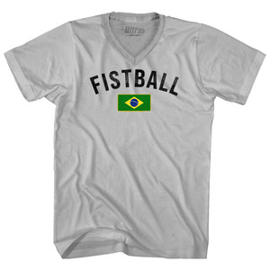 Brazil Fistball Country Flag Adult Tri-Blend V-neck T-shirt - Cool Grey Brazil Fistball Country Flag Adult Tri-Blend V-neck T-shirt - Cool Grey