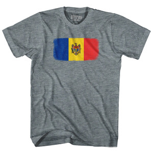 Moldova Country Flag Youth Tri-Blend T-shirt - Athletic Grey