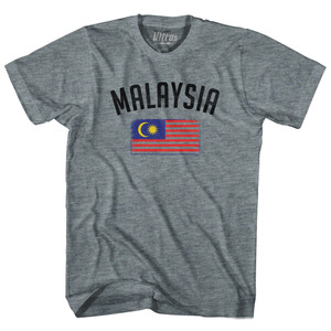 Malaysia Country Flag Heritage Youth Tri-Blend T-shirt - Athletic Grey