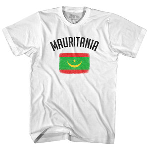 Mauritania Country Flag Heritage Womens Cotton Junior Cut T-Shirt - White Mauritania Country Flag Heritage Womens Cotton Junior Cut T-Shirt - White