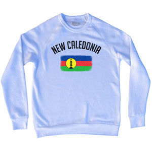 New Caledonia Country Flag Heritage Adult Tri-Blend Sweatshirt - White New Caledonia Country Flag Heritage Adult Tri-Blend Sweatshirt - White