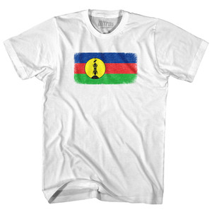 New Caledonia Country Flag Youth Cotton T-shirt - White New Caledonia Country Flag Youth Cotton T-shirt - White