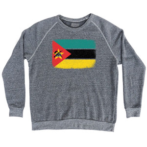 Mozambique Country Flag Adult Tri-Blend Sweatshirt - Athletic Grey Mozambique Country Flag Adult Tri-Blend Sweatshirt - Athletic Grey