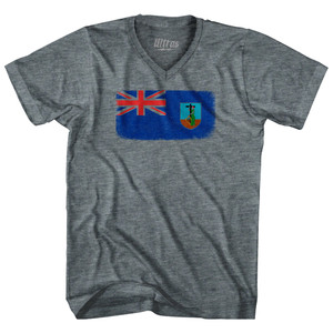 Montserrat Country Flag Tri-Blend V-neck Womens Junior Cut T-shirt - Athletic Grey Montserrat Country Flag Tri-Blend V-neck Womens Junior Cut T-shirt - Athletic Grey
